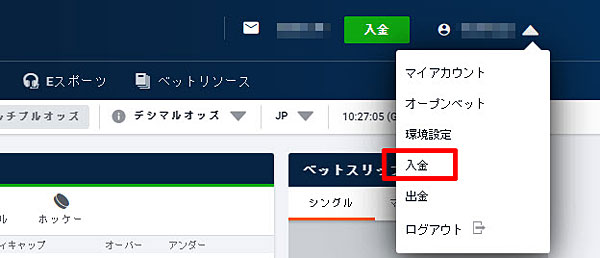 Pinnacle_入金をクリック