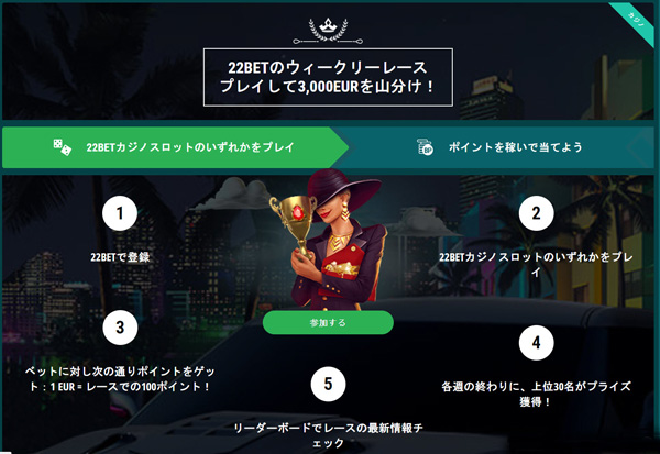 22bet_ウィークリーレース