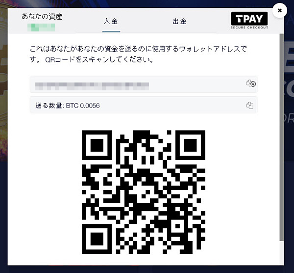 クリプトベット_入金4