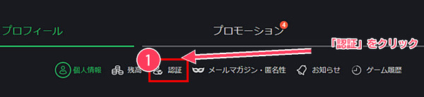 ボンズカジノ 認証タブ