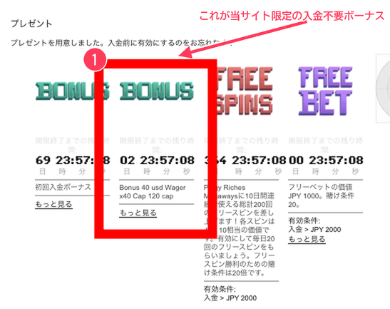 ボンズカジノ プロモーションページ
